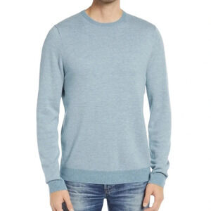 Nordstrom Big & Tall Bird's Eye Crewneck Sweater Blue Chambry Birdseye Size 3XL